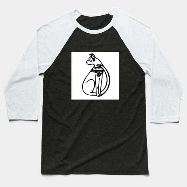 Egyptian Cat Baseball T-Shirt by Cass's Art